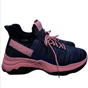 Bebe Sport Pink Purple Athletic Shoes Sneakers 10 Stretch Jeweled New